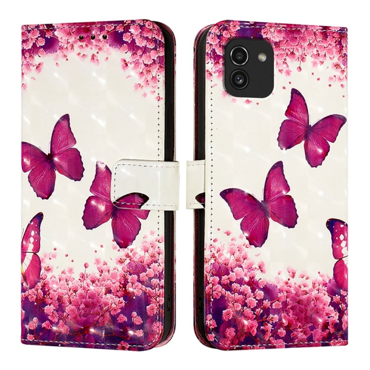 For Samsung Galaxy A03 164mm 3D Painting Horizontal Flip Leather Phone Case