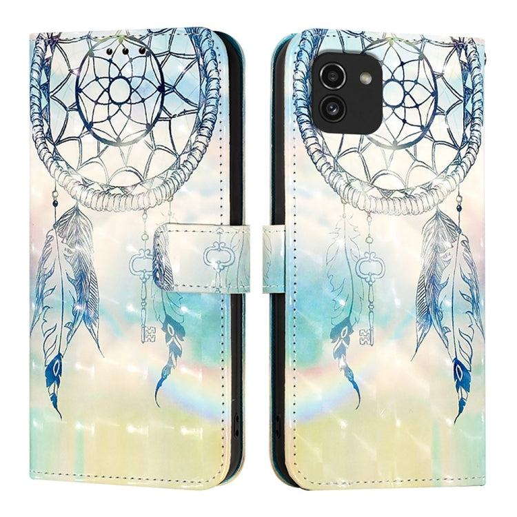For Samsung Galaxy A03 164mm 3D Painting Horizontal Flip Leather Phone Case