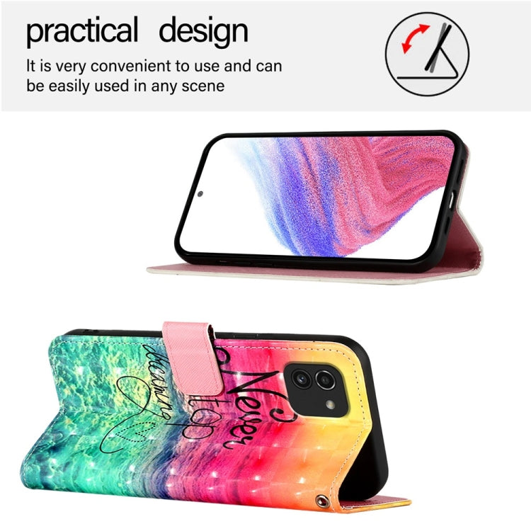 For Samsung Galaxy A03 164mm 3D Painting Horizontal Flip Leather Phone Case