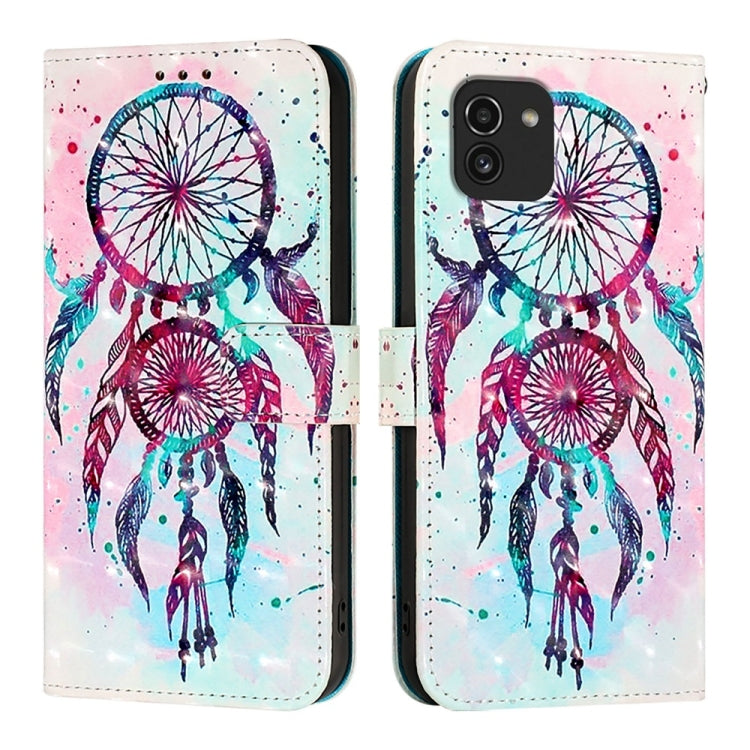 For Samsung Galaxy A03 164mm 3D Painting Horizontal Flip Leather Phone Case