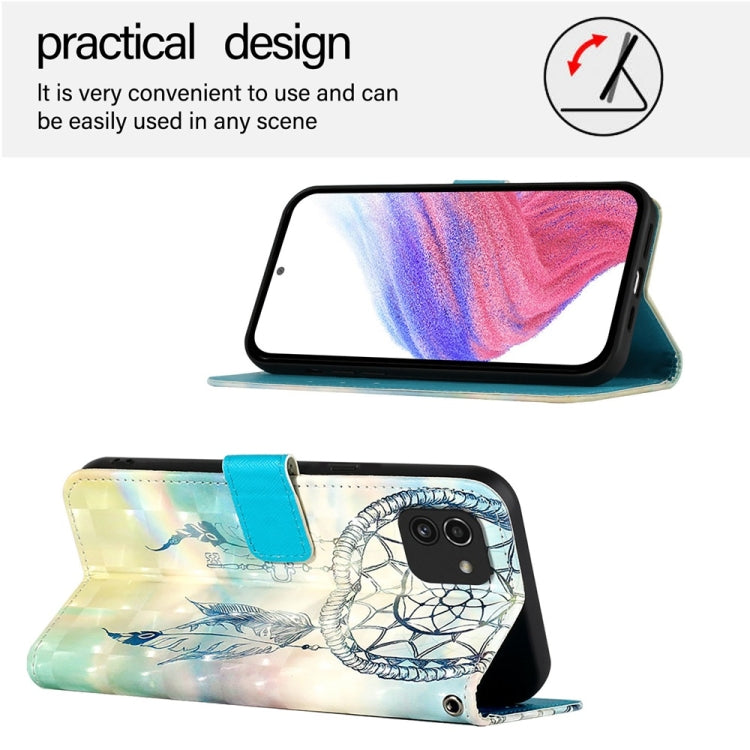 For Samsung Galaxy A03 166mm 3D Painting Horizontal Flip Leather Phone Case