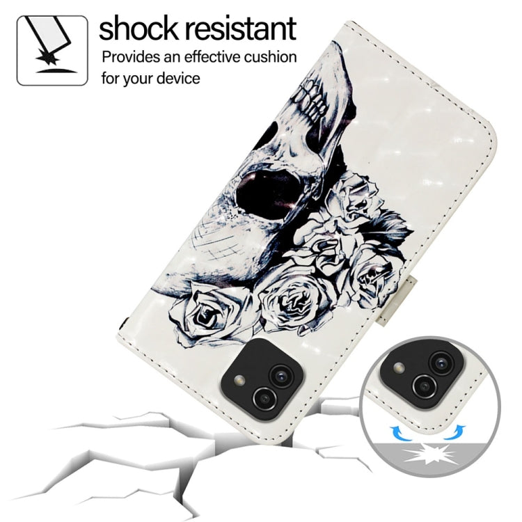 For Samsung Galaxy A03 166mm 3D Painting Horizontal Flip Leather Phone Case