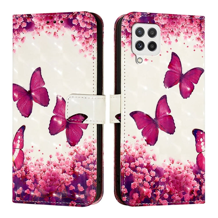 For Samsung Galaxy A22 4G 3D Painting Horizontal Flip Leather Phone Case