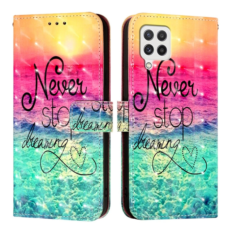 For Samsung Galaxy A22 4G 3D Painting Horizontal Flip Leather Phone Case