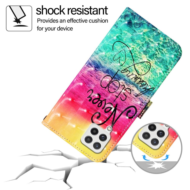 For Samsung Galaxy A22 4G 3D Painting Horizontal Flip Leather Phone Case