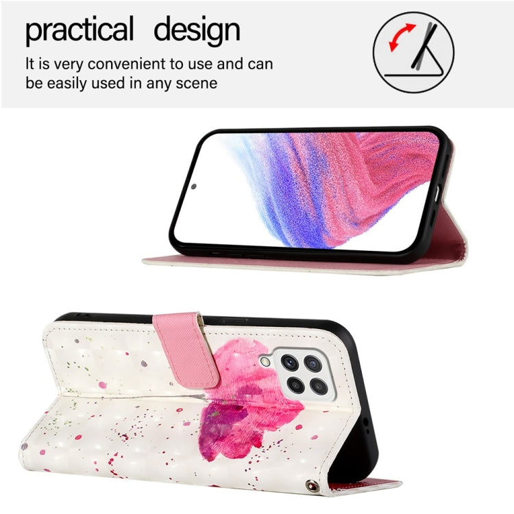 For Samsung Galaxy A22 4G 3D Painting Horizontal Flip Leather Phone Case