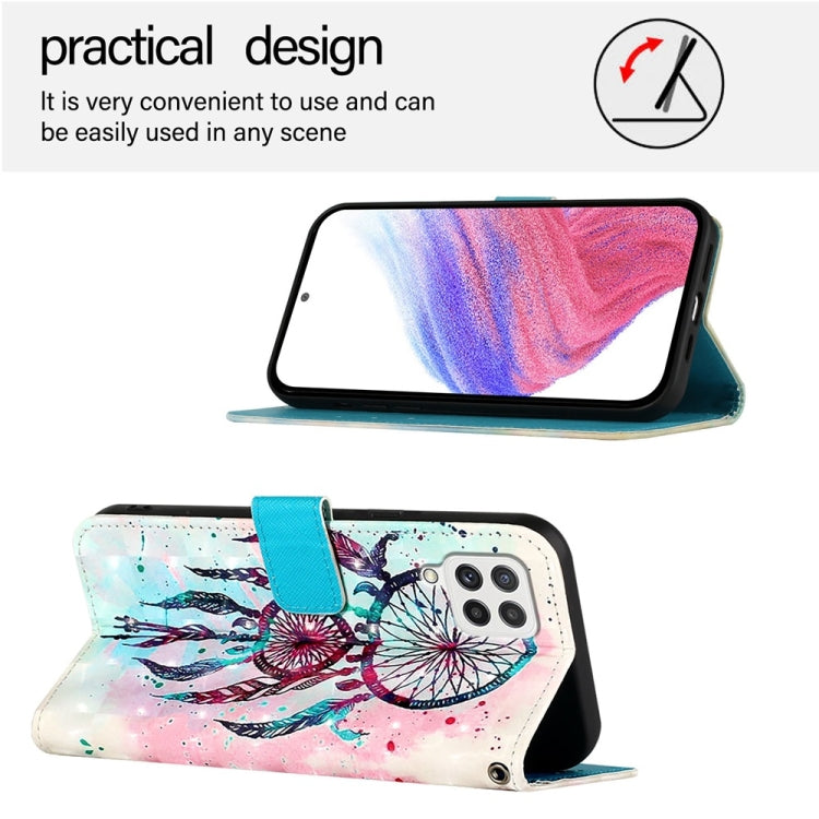 For Samsung Galaxy A22 4G 3D Painting Horizontal Flip Leather Phone Case