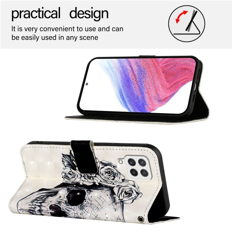 For Samsung Galaxy A22 4G 3D Painting Horizontal Flip Leather Phone Case