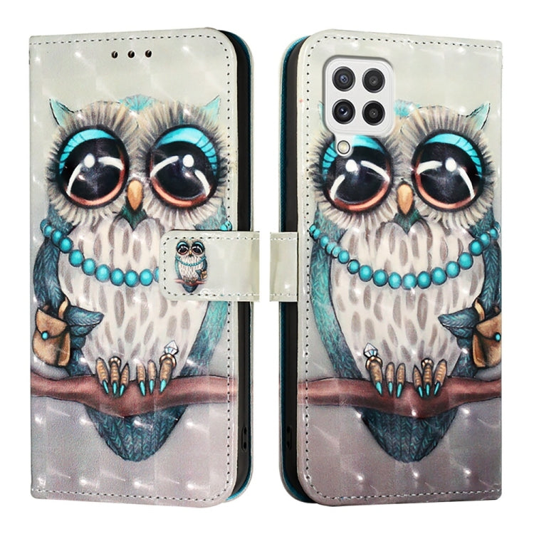 For Samsung Galaxy A22 4G 3D Painting Horizontal Flip Leather Phone Case