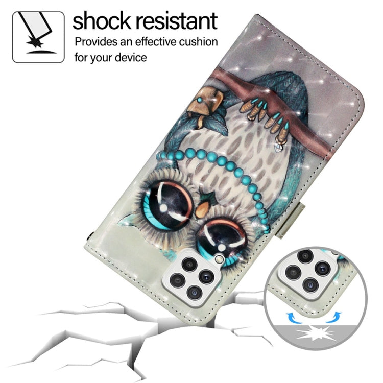 For Samsung Galaxy A22 4G 3D Painting Horizontal Flip Leather Phone Case
