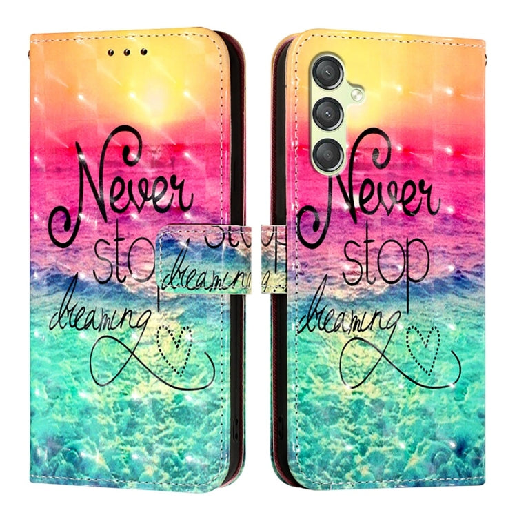 For Samsung Galaxy A24 4G 3D Painting Horizontal Flip Leather Phone Case