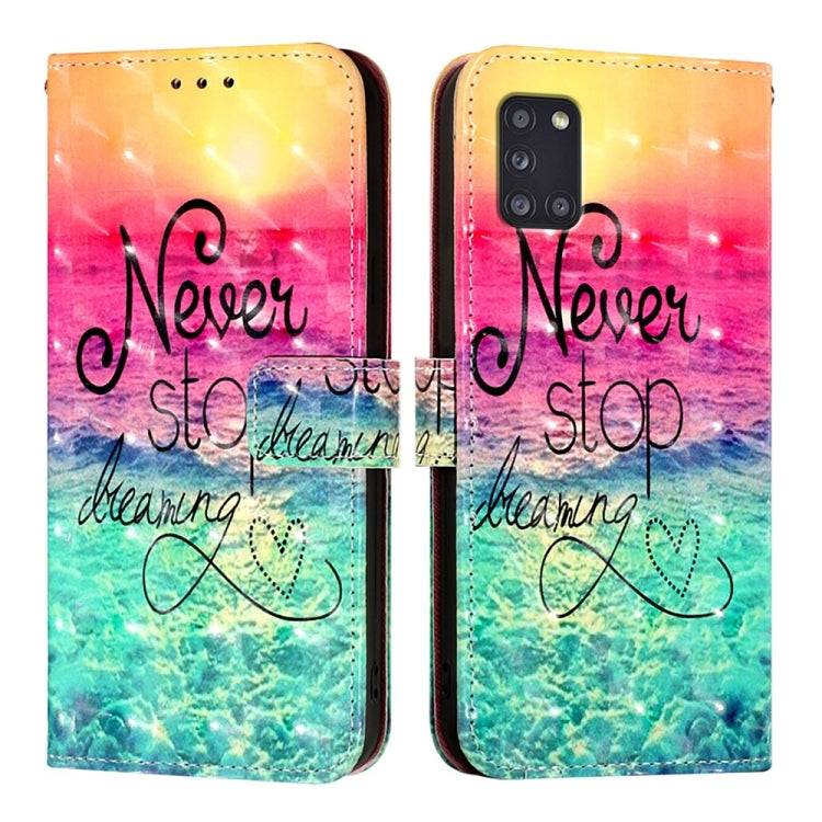 For Samsung Galaxy A31 3D Painting Horizontal Flip Leather Phone Case