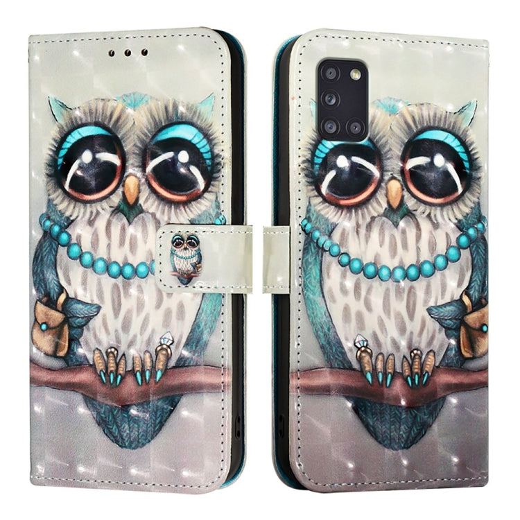 For Samsung Galaxy A31 3D Painting Horizontal Flip Leather Phone Case