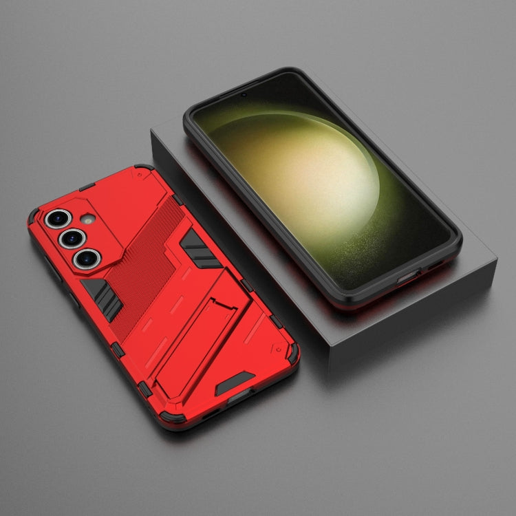 For Samsung Galaxy S24 FE 5G Punk Armor 2 in 1 PC + TPU Shockproof Phone Case with Invisible Holder