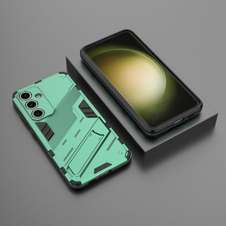 For Samsung Galaxy S24 FE 5G Punk Armor 2 in 1 PC + TPU Shockproof Phone Case with Invisible Holder