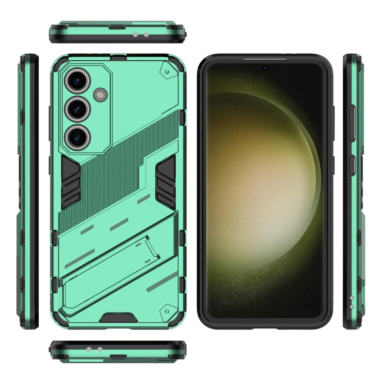 For Samsung Galaxy S24 FE 5G Punk Armor 2 in 1 PC + TPU Shockproof Phone Case with Invisible Holder