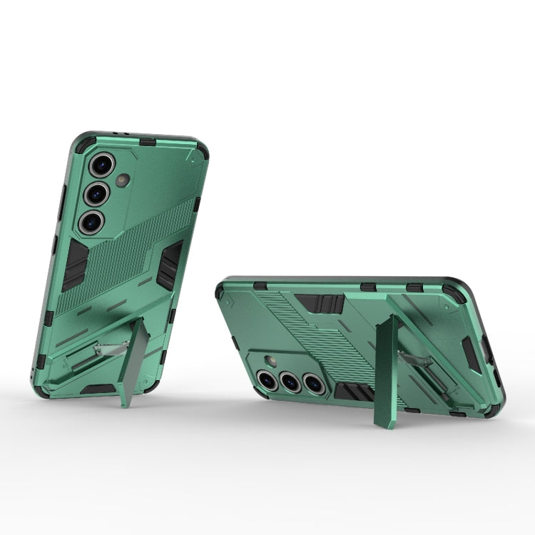 For Samsung Galaxy S24 FE 5G Punk Armor 2 in 1 PC + TPU Shockproof Phone Case with Invisible Holder