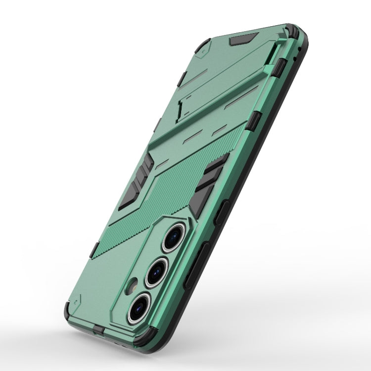 For Samsung Galaxy S24 FE 5G Punk Armor 2 in 1 PC + TPU Shockproof Phone Case with Invisible Holder