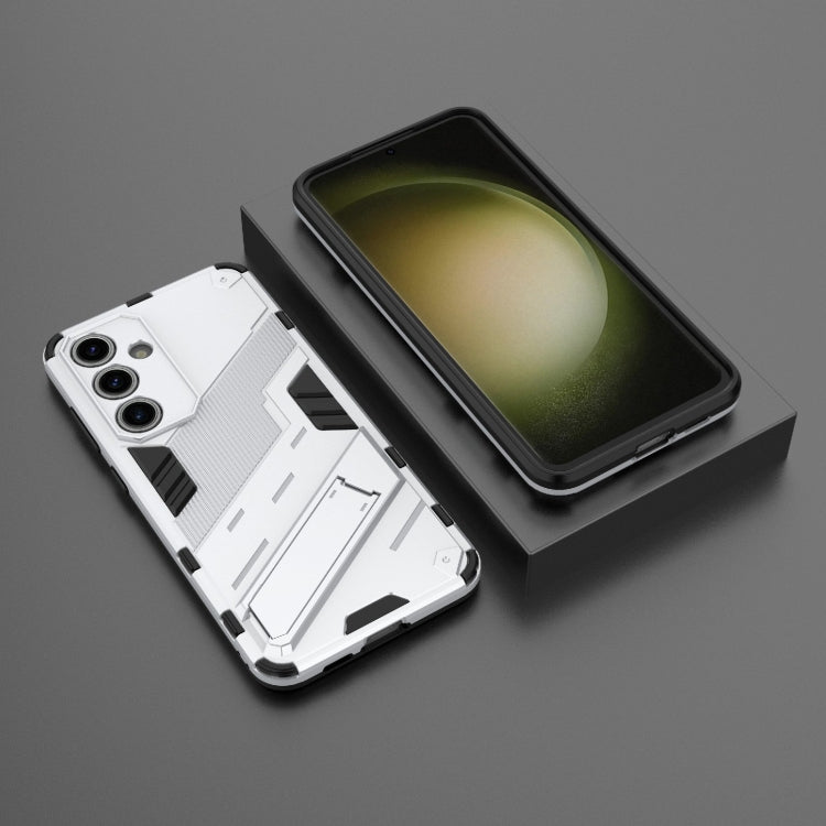 For Samsung Galaxy S24 FE 5G Punk Armor 2 in 1 PC + TPU Shockproof Phone Case with Invisible Holder