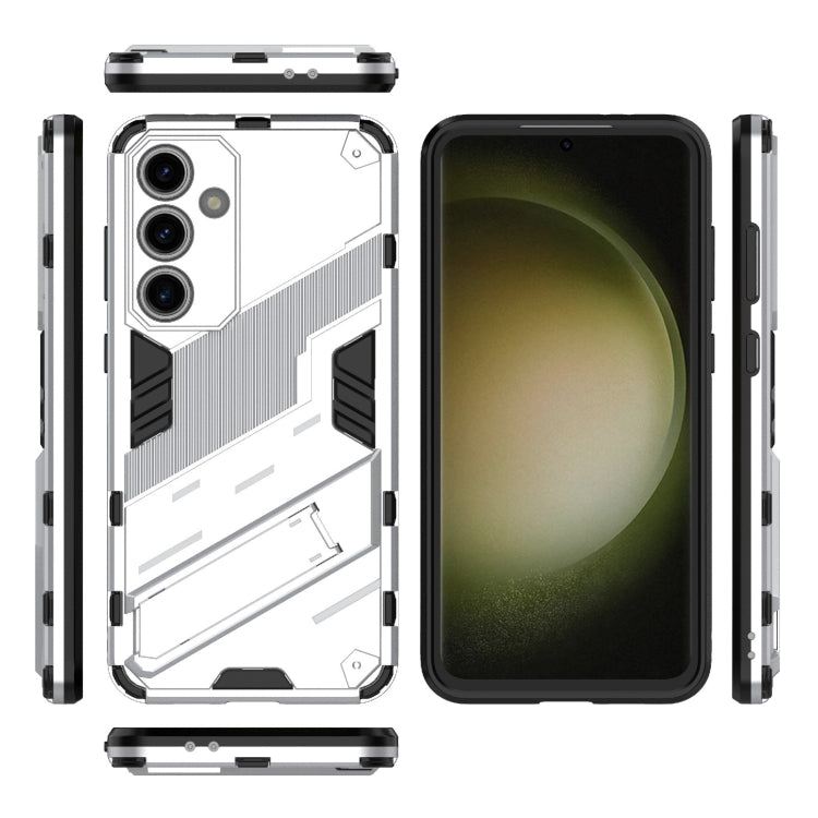 For Samsung Galaxy S24 FE 5G Punk Armor 2 in 1 PC + TPU Shockproof Phone Case with Invisible Holder