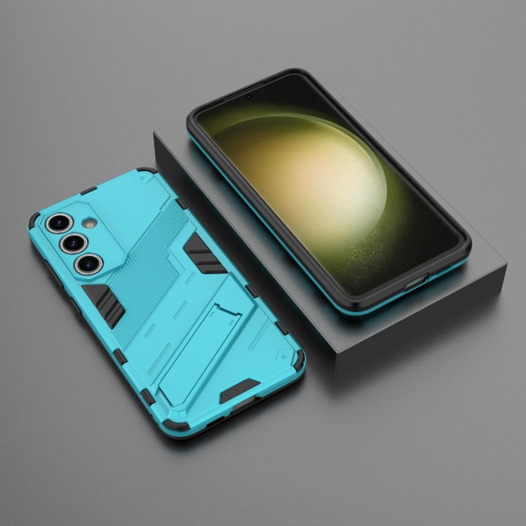 For Samsung Galaxy S24 FE 5G Punk Armor 2 in 1 PC + TPU Shockproof Phone Case with Invisible Holder