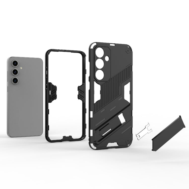 For Samsung Galaxy S24 FE 5G Punk Armor 2 in 1 PC + TPU Shockproof Phone Case with Invisible Holder