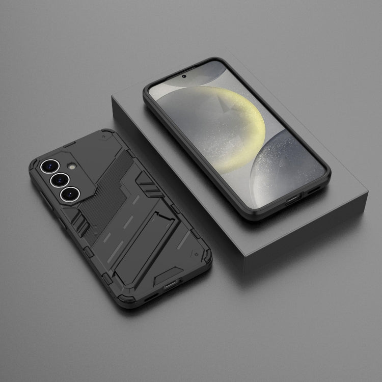 For Samsung Galaxy S25 5G Punk Armor 2 in 1 PC + TPU Shockproof Phone Case with Invisible Holder