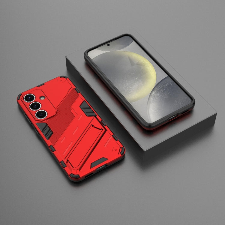 For Samsung Galaxy S25 5G Punk Armor 2 in 1 PC + TPU Shockproof Phone Case with Invisible Holder