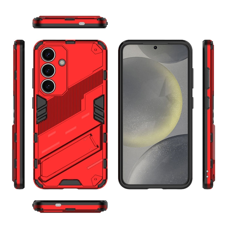 For Samsung Galaxy S25 5G Punk Armor 2 in 1 PC + TPU Shockproof Phone Case with Invisible Holder