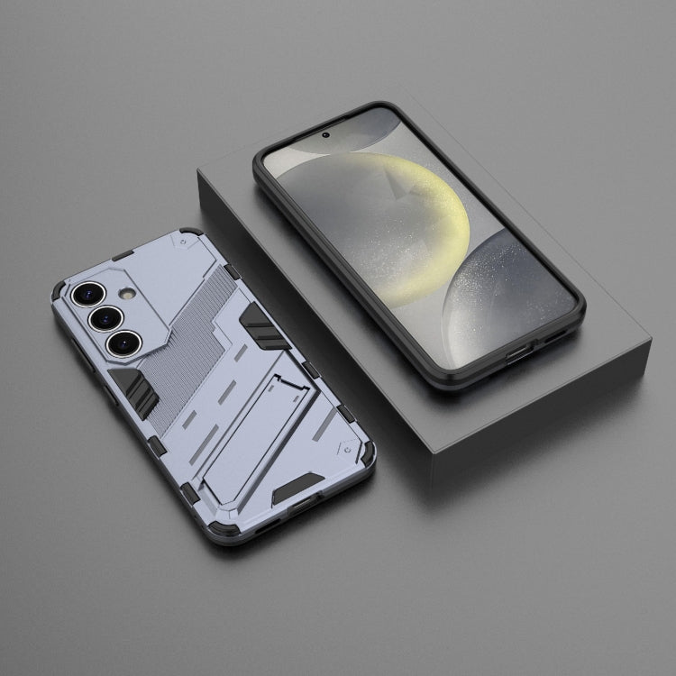 For Samsung Galaxy S25 5G Punk Armor 2 in 1 PC + TPU Shockproof Phone Case with Invisible Holder