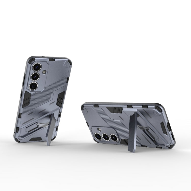 For Samsung Galaxy S25 5G Punk Armor 2 in 1 PC + TPU Shockproof Phone Case with Invisible Holder