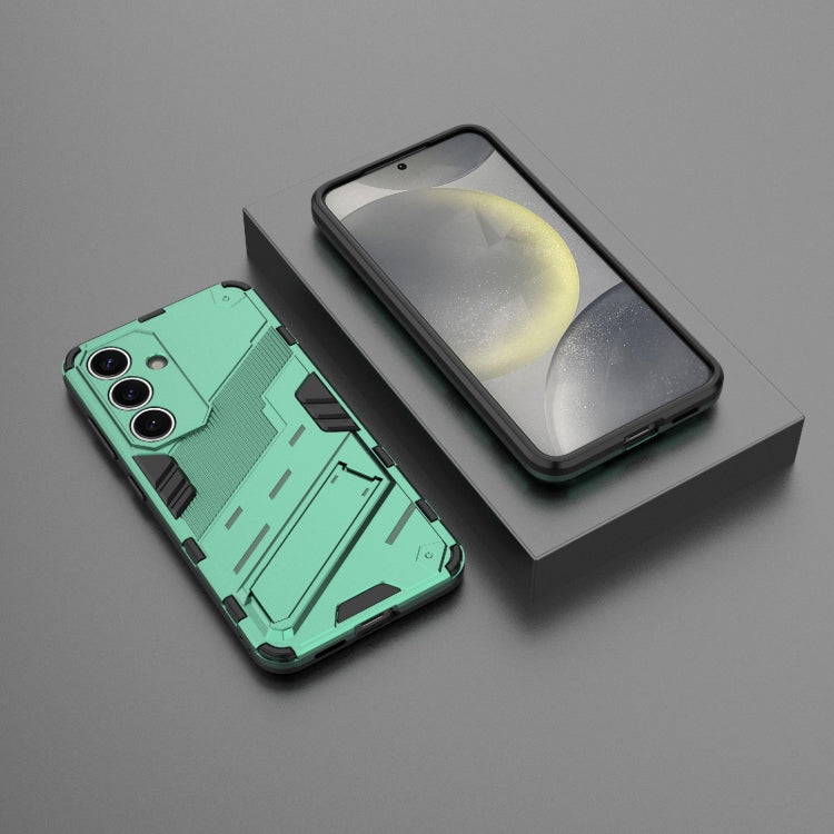 For Samsung Galaxy S25 5G Punk Armor 2 in 1 PC + TPU Shockproof Phone Case with Invisible Holder