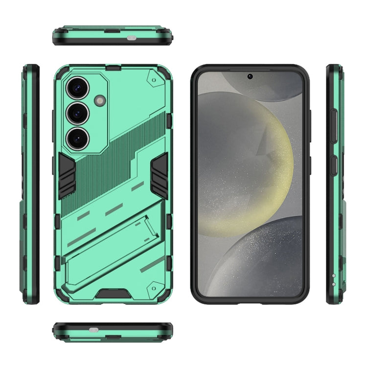 For Samsung Galaxy S25 5G Punk Armor 2 in 1 PC + TPU Shockproof Phone Case with Invisible Holder