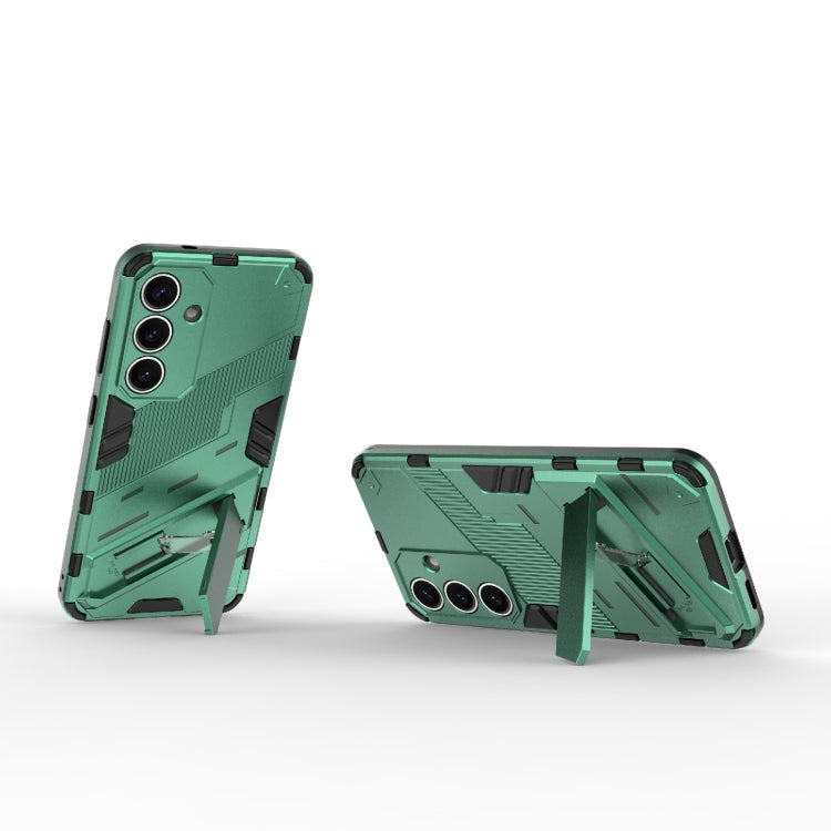 For Samsung Galaxy S25 5G Punk Armor 2 in 1 PC + TPU Shockproof Phone Case with Invisible Holder