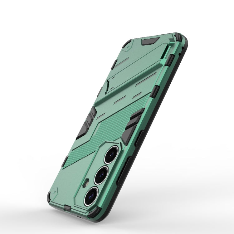 For Samsung Galaxy S25 5G Punk Armor 2 in 1 PC + TPU Shockproof Phone Case with Invisible Holder