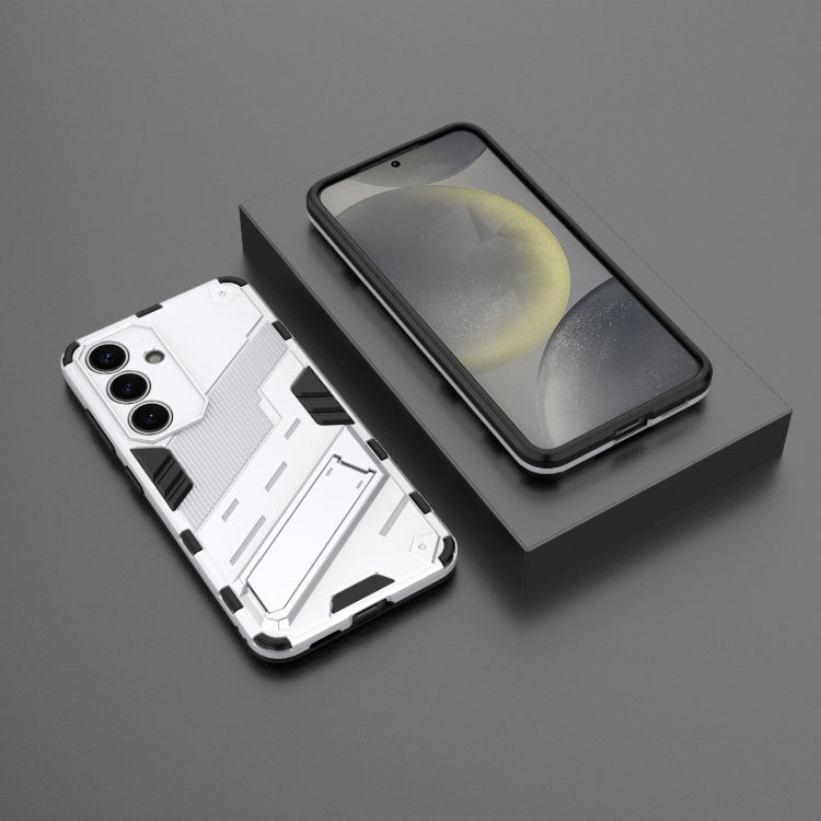 For Samsung Galaxy S25 5G Punk Armor 2 in 1 PC + TPU Shockproof Phone Case with Invisible Holder