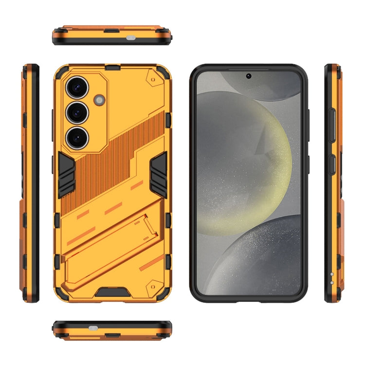 For Samsung Galaxy S25 5G Punk Armor 2 in 1 PC + TPU Shockproof Phone Case with Invisible Holder