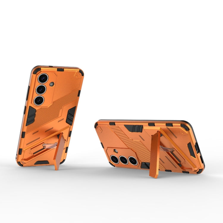 For Samsung Galaxy S25 5G Punk Armor 2 in 1 PC + TPU Shockproof Phone Case with Invisible Holder
