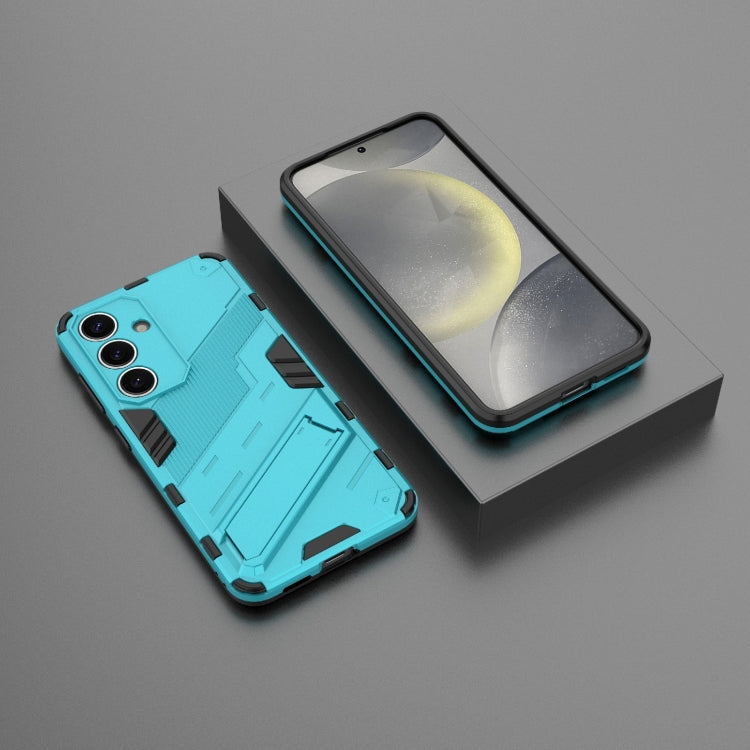 For Samsung Galaxy S25 5G Punk Armor 2 in 1 PC + TPU Shockproof Phone Case with Invisible Holder