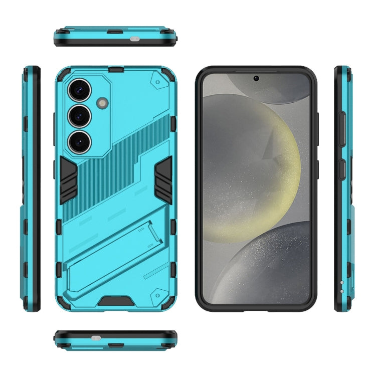 For Samsung Galaxy S25 5G Punk Armor 2 in 1 PC + TPU Shockproof Phone Case with Invisible Holder