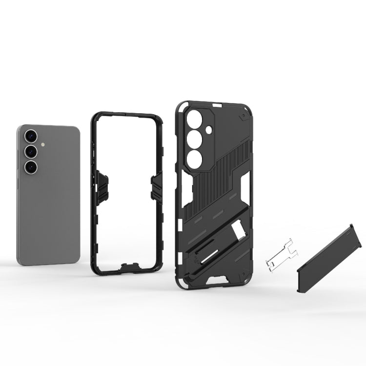 For Samsung Galaxy S25 5G Punk Armor 2 in 1 PC + TPU Shockproof Phone Case with Invisible Holder