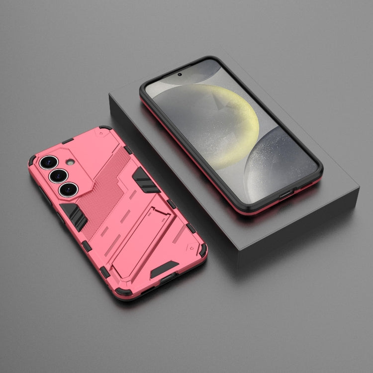 For Samsung Galaxy S25 5G Punk Armor 2 in 1 PC + TPU Shockproof Phone Case with Invisible Holder