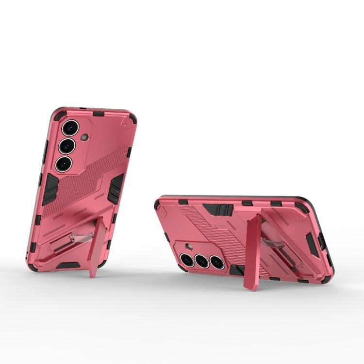 For Samsung Galaxy S25 5G Punk Armor 2 in 1 PC + TPU Shockproof Phone Case with Invisible Holder