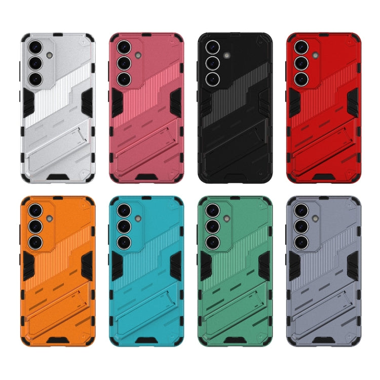 For Samsung Galaxy S25 5G Punk Armor 2 in 1 PC + TPU Shockproof Phone Case with Invisible Holder