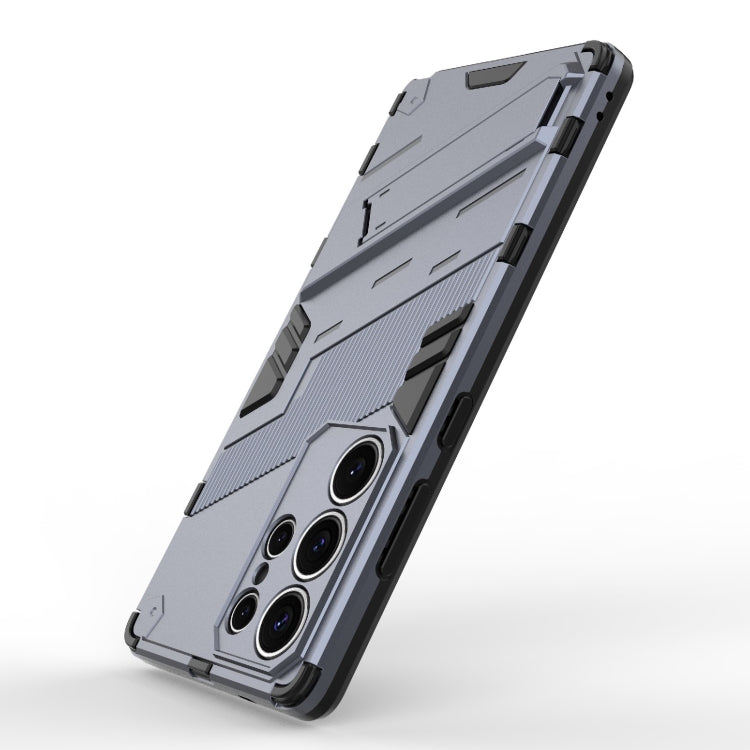 For Samsung Galaxy S25 Ultra 5G Punk Armor 2 in 1 PC + TPU Shockproof Phone Case with Invisible Holder