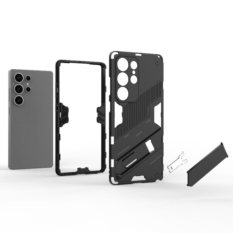 For Samsung Galaxy S25 Ultra 5G Punk Armor 2 in 1 PC + TPU Shockproof Phone Case with Invisible Holder