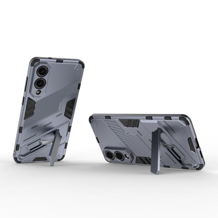 For Samsung Galaxy S25 Edge 5G Punk Armor 2 in 1 PC + TPU Shockproof Phone Case with Invisible Holder
