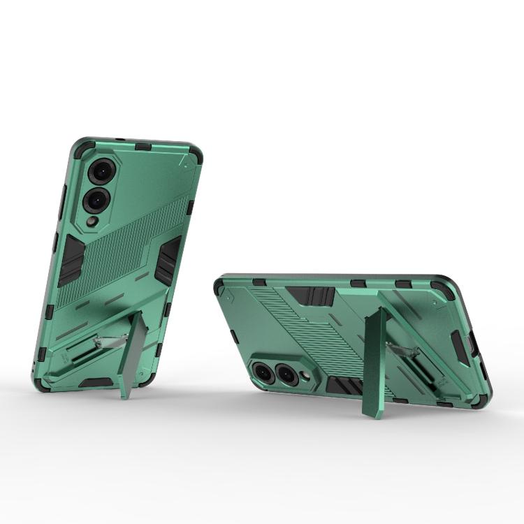 For Samsung Galaxy S25 Edge 5G Punk Armor 2 in 1 PC + TPU Shockproof Phone Case with Invisible Holder