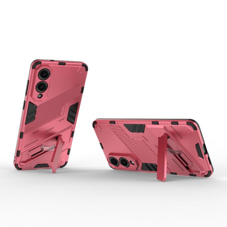 For Samsung Galaxy S25 Edge 5G Punk Armor 2 in 1 PC + TPU Shockproof Phone Case with Invisible Holder