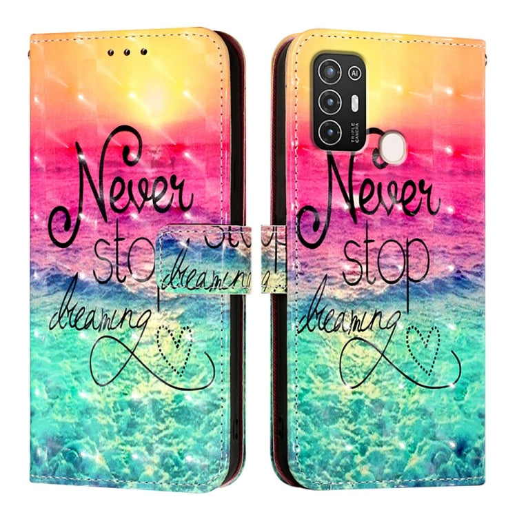 For ZTE Blade A52 3D Painting Horizontal Flip Leather Phone Case